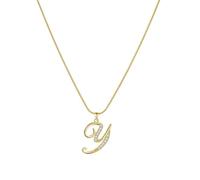 PAMTIER Initial Lettre Colliers pour Femmes A-Z Or Plaqué Acier Inoxydable Zirconium Cubique Petit Personnalisé Déclaration Délicat Alphabet Charm Élégant Nom Délicat Pendentif Bijoux Or Lettre Y