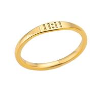 PAMTIER Numéro Ange Bagues pour Femmes 11 11 Numérique Or Plaqué Acier Inoxydable Délicat Simple Déclaration Personnalisé Bijoux Or Taille 57