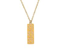 PAMTIER Numéro Ange Colliers pour Femmes Zirconium Cubique 111 222 333 444 555 666 777 888 999 Chaîne Carrée Or Plaqué Acier Inoxydable Délicat Pendentif Personnalisé Bijoux Or Numéro 888