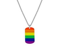 PAMTIER Pendentif Coloré Colliers pour Femmes Acier Inoxydable Amitié Gay Pride Accessoires Lgbt Carré Arc en Ciel Bijoux Type 6