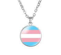 PAMTIER Pendentif Coloré Colliers pour Femmes Acier Inoxydable Amitié Gay Pride Accessoires Lgbt Cercle Arc en Ciel Bijoux Type 7