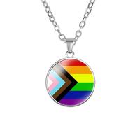 PAMTIER Pendentif Coloré Colliers pour Femmes Acier Inoxydable Amitié Gay Pride Accessoires Lgbt Cercle Arc en Ciel Bijoux Type 11