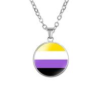 PAMTIER Pendentif Coloré Colliers pour Femmes Acier Inoxydable Amitié Gay Pride Accessoires Lgbt Cercle Arc en Ciel Bijoux Type 10