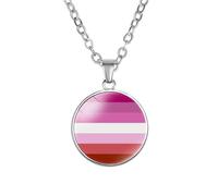 PAMTIER Pendentif Coloré Colliers pour Femmes Acier Inoxydable Amitié Gay Pride Accessoires Lgbt Cercle Arc en Ciel Bijoux Type 6