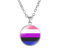PAMTIER Pendentif Coloré Colliers pour Femmes Acier Inoxydable Amitié Gay Pride Accessoires Lgbt Cercle Arc en Ciel Bijoux Type 4