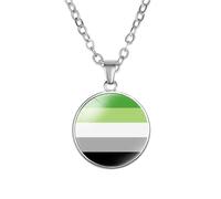 PAMTIER Pendentif Coloré Colliers pour Femmes Acier Inoxydable Amitié Gay Pride Accessoires Lgbt Cercle Arc en Ciel Bijoux Type 9