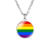 PAMTIER Pendentif Coloré Colliers pour Femmes Acier Inoxydable Amitié Gay Pride Accessoires Lgbt Cercle Arc en Ciel Bijoux Type 1