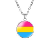 PAMTIER Pendentif Coloré Colliers pour Femmes Acier Inoxydable Amitié Gay Pride Accessoires Lgbt Cercle Arc en Ciel Bijoux Type 12