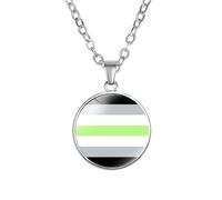 PAMTIER Pendentif Coloré Colliers pour Femmes Acier Inoxydable Amitié Gay Pride Accessoires Lgbt Cercle Arc en Ciel Bijoux Type 8