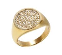 PAMTIER Pierre Fine Bagues pour Femmes Acier Inoxydable Empilable Zirconium Cubique Petit 5 Taille 4 Argent Or Plaqué Déclaration Délicat Simple CZ Bijoux