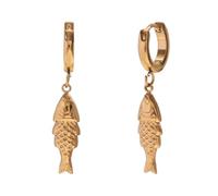 PAMTIER Unisex Acier Inoxydable Rétro Léger Luxe Simple Classique Poisson Boucle D'oreille Or