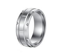 PAMTIER Unisex Acier Inoxydable Rétro Vintage Classique Bully Punk Personnalité Bague Argent Taille 57
