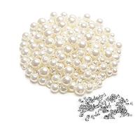 Pamtns 300 pièces Plastique Perle Blanc Rivets Clous de Rivets en Perles Embellissements Perles Rivets Rivets Creux en Perles Rivet Plastique pour Les Pantalons de Vêtements