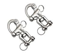 Pamtns Mousqueton Pivotant à Emerillon 2 Pièces Manille INOX Maillons Rapides en Acier Inoxydable 316 Mousqueton INOX Marine Crochet Attelage Crochet à Ressort Rapide pour Drisse Voilier 70 mm