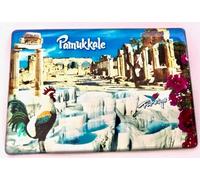 Pamukkale 151101 Aimant de réfrigérateur Pamukkale souvenir Turquie Denizli Hierapolis Cadeaux de voyage Fridge Aimant