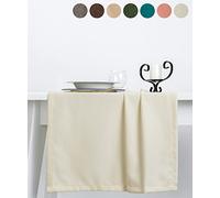 pamuq Chemin de table 48 x 160 cm en velours blanc - Lavable et résistant aux taches - Chemin de table moderne étroit - Décoration de table de Pâques