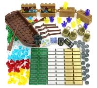 Pamvava Banque de coffre au trésor - Bateaux de pirates - Accessoires de ville - Bloc de construction - Cartes - Dollar - Bijoux - Diamants - Pièces de monnaie - Pièces de monnaie - Cristaux