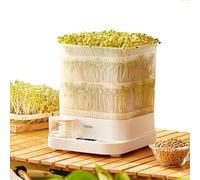 PAMZV Germoir Automatique pour Haricots, Machine À Germer Intelligente À 3 Niveaux avec Réservoir d'eau De 1,5 L, Affichage LED De La Durée, Modèle 4 Saisons, Pulvérisation Automatique À 360°