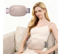 PAMZV Masseur Abdominal électrique, Ceinture de Massage Abdominal, 3 Niveaux d'intensité, compresse Chaude, pour Un Ventre Plat, Les gaz, Les ballonnements et la Constipation