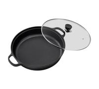 Pan À Fond Plat, Avec Poignée Résistante À La Chaleur, 22 Cm, Poêle À Grill Rond Antiadhésive, Poêle En Fonte En Fonte, Induction Et Compatible, Pour La Crêpe, Le Steak, Le Petit Déjeuner, Le Dî