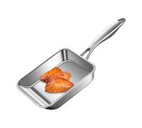 Pan à frire sans bâton - 3 plis en acier inoxydable, cuisson carrée, poêle profonde | antiadhésive durable, petits ustensiles de cuisine en fer pour omelette d'oeuf Saute de crêpe à crêpe