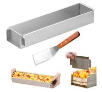 Pan à gâteau rectangle, moisissure à gâteau en acier inoxydable de 16x4x2 pouces avec pelle, accessoires de pâtisserie faciles nettoyer pour Tiramissu Brownie BreadSrectangle Pan