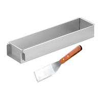 Pan à gâteau rectangle, moule en acier inoxydable antiadhésif avec pelle, pour tiramisu, brownie, pain / 16x4x2 pouces