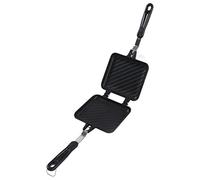 Pan à sandwich petit déjeuner, grille de motif à double face poêle à friture fond plat en bas de poêle sandwich panini pour la maison, cuisine, petit-déjeuner