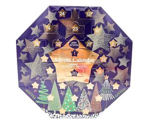 Pan Aroma Couronne de calendrier de l'Avent | Coffret cadeau de 6 parfums festifs avec plus de 3 heures de combustion chacun | Cadeaux de Noël pour femme (24 bougies chauffe-plat parfumées de Noël)