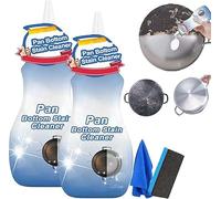 Pan Bottom Stain C-leaner, Pot Cleaner for Bottom of Pans, Household Stainless Steel Cleaners, Gel Cleaner for Cookware B-ottom,Foaming Heavy Oil Stain Cleaners, for Cleaning Pots & P-ans (2)