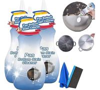 Pan Bottom Stain C-leaner, Pot Cleaner for Bottom of Pans, Household Stainless Steel Cleaners, Gel Cleaner for Cookware B-ottom,Foaming Heavy Oil Stain Cleaners, for Cleaning Pots & P-ans (3)