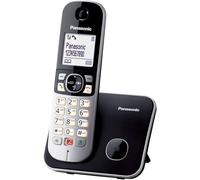 Panasonic Téléphone sans fil KX-TG6851JTB, DECT, identification de l'appelant, haut-parleur, Noir