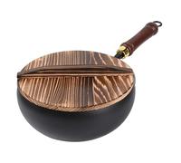 Pan De Antiadhésif - Poêle En Fer, Sauté | Planchet Résistante À La Chaleur Non Coupée Avec Couvercle, Grande Casserole Cuisson Profondeur Pour Cuisinière Induction Électrique, Ustensiles Cuisine