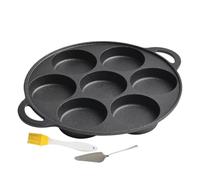 Pan de crêpes en fonte - Mini Maker de crêpes | Pan à frire en fonte antiadhésive | Outil antiadhésif avec conception de 7 trous pour cuisiner steak crêpe pizza petit-déjeuner à friture cuisinier gril