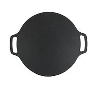 Pan de grill coréen Double manche non stick BBQ Grill mince Round Round Grill Pan pour la fête à domicile extérieur (33 cm)