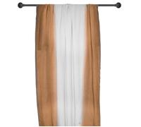 Pan de rideau 160x250 cm DEEPALI 100% lin lavé marron cognac