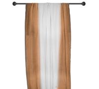 Pan de rideau 160x250 cm DEEPALI 100% lin lavé marron cognac