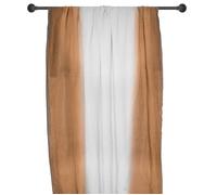 Pan de rideau 160x300 cm DEEPALI 100% lin lavé marron cognac