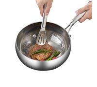 Pan, Deep Frying Pan with Lid, Titanium Coating Quick-Heating Flat Bottom Induction Cookware, Kitchen Accessories for Stir-Fry Dishes Soup Making Stewing