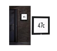 Pan Ext 230v 40*40cm N° Maison Ip44 10w 1200lm Détect Mouv Anthracite