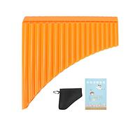 Pan flûte en c clé pour les enfants adultes pour les débutants, 15 tuyaux ABS Resin Wind Instrument avec sac de transport et manuel facile à apprendre Panpipe pour l'enseignement, (Orange)