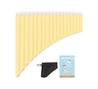 Pan flûte en c clé pour les enfants adultes pour les débutants, 15 tuyaux ABS Resin Wind Instrument avec sac de transport et manuel facile à apprendre Panpipe pour l'enseignement, (Jaune)