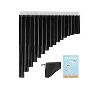 Pan flûte en c clé pour les enfants adultes pour les débutants, 15 tuyaux ABS Resin Wind Instrument avec sac de transport et manuel facile à apprendre Panpipe pour l'enseignement, (Noir)