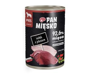 PAN MIĘSKO Dinde et cerf - nourriture humide pour chiens 400 g