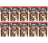 PAN MIĘSKO Morceaux dans une sauce Bœuf avec Chèvre nourriture humide pour chiens 10x150 g
