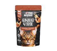 PAN MIĘSKO Morceaux en sauce Veau et chevreuil 85 g pour chat