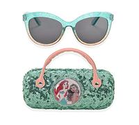 Pan Oceanic Disney Princess Lunettes de soleil pour filles avec étui à lunettes assorti pour enfants, Sirènes, Small
