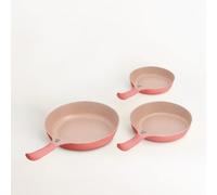 PAN STUDIO Ustensiles De Cuisine 3 Poêles En Fonte D'aluminium Avec Revêtement Céramique Terre Cuite Et Cuivre