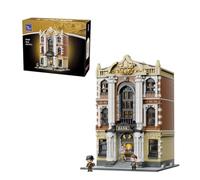 PAN TASY Banque de Ville, Set de Construction Modulaire pour Adultes | 47 pièces imprimées, architecture classique, coffre-fort ouvrant et étages amovibles pour collectionneurs
