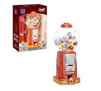 PAN TASY Distributeur de Capsules Rétro, Jeu de Construction pour Adultes | Mécanisme interactif avec 12 mini-modèles et 12 tickets surprise, pièce rétro ludique à exposer au bureau ou à la maison